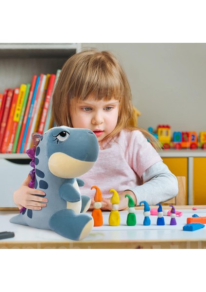 Peluş Dinozor Doldurulmuş Hayvan, Sevimli Dinozor Peluş Oyuncaklar Erkekler ve Kızlar Için Doldurulmuş Hayvanlar Dinozor Parti Hediyeleri (Koyu Mavi, 9IN/22CM) (Yurt Dışından)