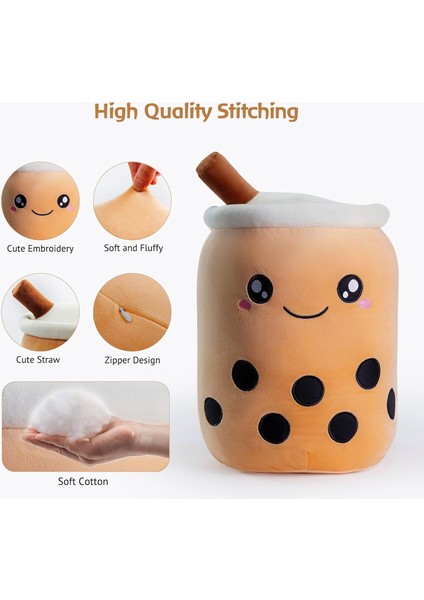Sevimli Boba Dolması Peluş Kawaii Kabarcık Çay Peluş Yumuşak Yastık Karikatür Süt Çay Bardağı Yastık Peluş Sarılma Peluş Oyuncaklar Erkekler Kızlar Için Noel Doğum Günü Hediyeleri (Yurt Dışından)