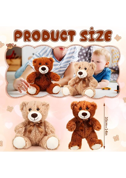 6 Adet Operasyon Noel Ayı Doldurulmuş Hayvan Peluş Oyuncaklar 14 Inç Yumuşak Ayı Peluş Bebekler Tüylü Ayı Uyuyan ve Bebek Partisi Süslemeleri Için Oyuncaklar Oynayan Erkek Kız, Kah (Yurt Dışından)