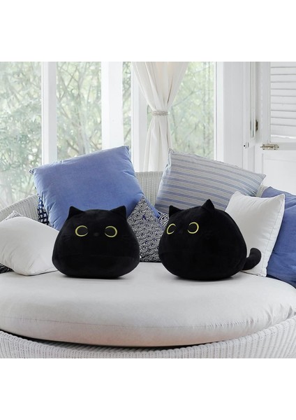 Kara Kedi Peluş Oyuncak 16'' Kara Kedi Yastık, Yumuşak Peluş Bebek Kedi Peluş Kedi Yastık, Doldurulmuş Hayvan Yumuşak Peluş Yastık Bebek Peluş Oyuncaklar Kedi Şekli Tasarım Kanepe (Yurt Dışından)