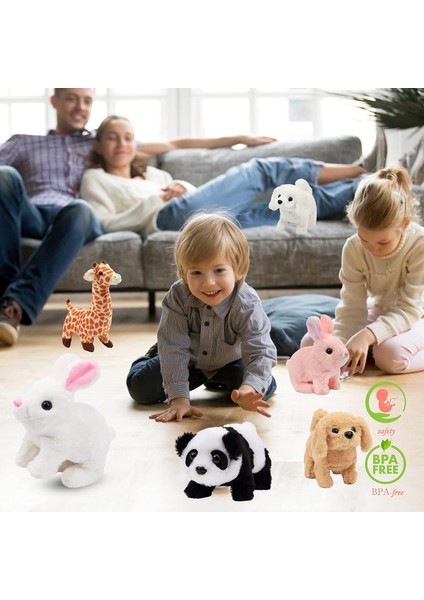 Yürüyen Köpek Bichon Interaktif Elektronik Evcil Hayvan Peluş Oyuncak Köpek Havlaması ve Hareketli Animasyonlu Başını Sallayan Kafa Yeni Yürümeye Başlayan Çocuklar Için Hediye Doğu (Yurt Dışından)