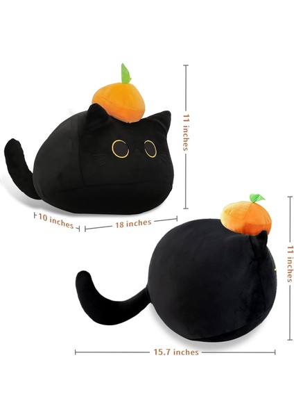 Kara Kedi Peluş Oyuncaklar Yastık, 3D Kedi Şekilli Doldurulmuş Sevimli Hayvan Oyuncak Yastık Minderi, Yumuşak Kawaii Siyah Kedi Peluş Bebek Kedi Peluş Oyuncaklar Doldurulmuş Hayvan (Yurt Dışından) fırsatları