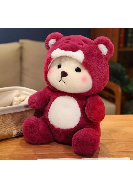 15.7" Chubbier Pembe Teddy Bear Doldurulmuş Hayvan Yastığı, Ağırlıklı Teddy Bear Peluş, Sarılma Için Yumuşak Doldurulmuş Peluş Ayı, Yatma Zamanı Arkadaşı. Cadılar Bayramı Sevgilile (Yurt Dışından)
