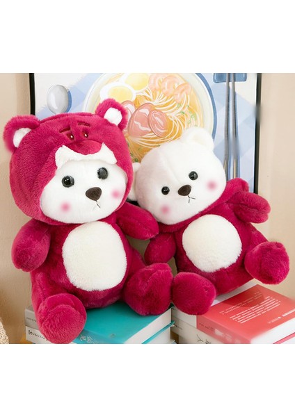 15.7" Chubbier Pembe Teddy Bear Doldurulmuş Hayvan Yastığı, Ağırlıklı Teddy Bear Peluş, Sarılma Için Yumuşak Doldurulmuş Peluş Ayı, Yatma Zamanı Arkadaşı. Cadılar Bayramı Sevgilile (Yurt Dışından)