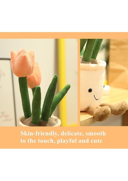 Lale Peluş Oyuncak, 13,7" Çiçek Peluş, Çiçek Yastık, Sevimli Peluşlar, Sevimli Yastıklar, Bitki Peluş, Bitki Yastık, Doğa Odası Dekoru, Yaprak Yastık, Komik Doldurulmuş Hayvan, Etl (Yurt Dışından)