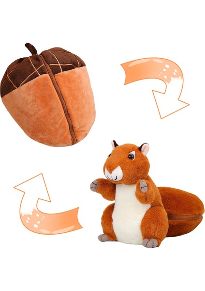 Sincap Doldurulmuş Hayvan, Fermuarlı Geri Dönüşümlü Sincap Çam Kozalağı Peluş Bebek Sevimli Yumuşak Squirreltoys Çocuklar ve Yetişkinler Için Paskalya Hediyeleri Yastık Dekorasyonu (Yurt Dışından)