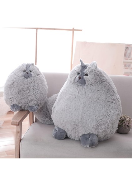 Çocuklar Kedi Doldurulmuş Hayvanlar Peluş Kedi Oyuncak Erkekler Için Doğum Günü Hediyeleri, Peluş Kedi Doldurulmuş Hayvanlar Bebek Bebek, Şişman Gri Peluş Kedi Hayvan Oyuncak (Gri, (Yurt Dışından)