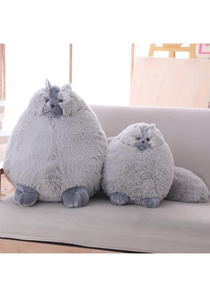Çocuklar Kedi Doldurulmuş Hayvanlar Peluş Kedi Oyuncak Erkekler Için Doğum Günü Hediyeleri, Peluş Kedi Doldurulmuş Hayvanlar Bebek Bebek, Şişman Gri Peluş Kedi Hayvan Oyuncak (Gri, (Yurt Dışından)