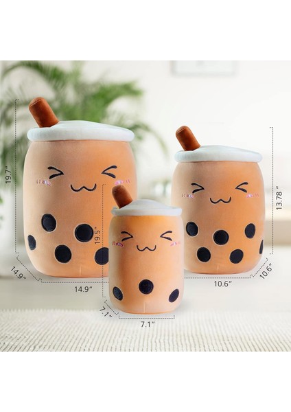 Sevimli Boba Dolması Peluş Kawaii Kabarcık Çay Peluş Yumuşak Yastık Karikatür Süt Çay Bardağı Yastık Gıda Peluş Sarılma Peluş Oyuncaklar Erkekler Kızlar Için Noel Doğum Günü Hediye (Yurt Dışından)