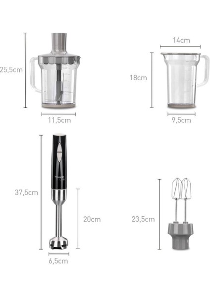 A445 Vertex Mega Inox/siyah Blender Set