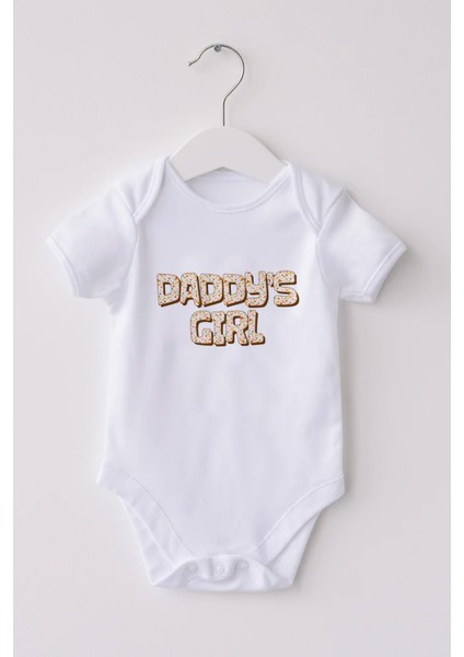 Daddy's Girl Babalar Günü Özel Bebek Alttan Çıtçıtlı Body Zıbın - Beyaz