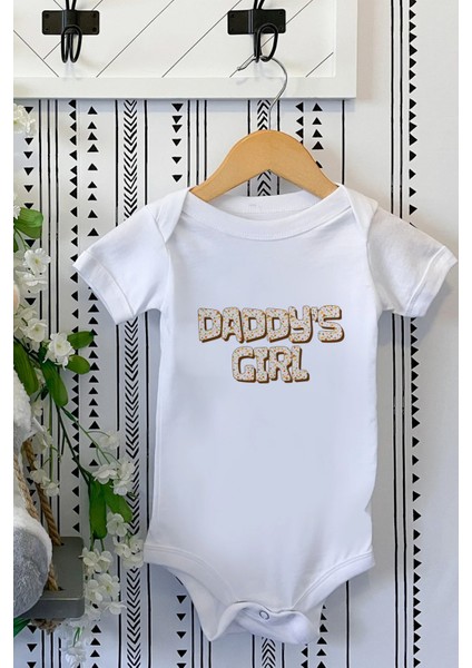 Daddy's Girl Babalar Günü Özel Bebek Alttan Çıtçıtlı Body Zıbın - Beyaz