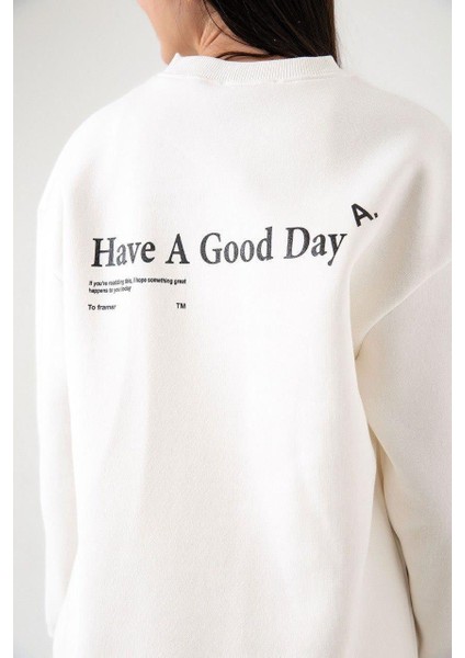 3 Ip Sıfıryaka Eşofman Takım Happy Baskılı Kol Ribana Paça Lastikli Beyaz modelleri