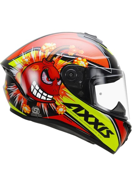 Draken S Bombs A5 Matt Red Kapalı Motosiklet Kaskı + Yedek Siyah Vizör - M