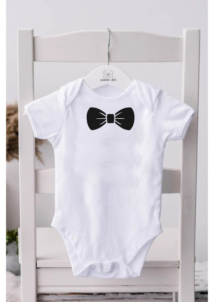 Papyon Baskılı Bebek Alttan Çıtçıtlı Yazılı Body Zıbın - Beyaz