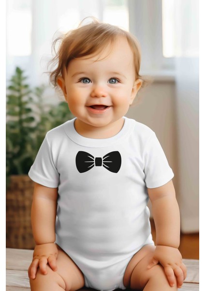 Papyon Baskılı Bebek Alttan Çıtçıtlı Yazılı Body Zıbın - Beyaz