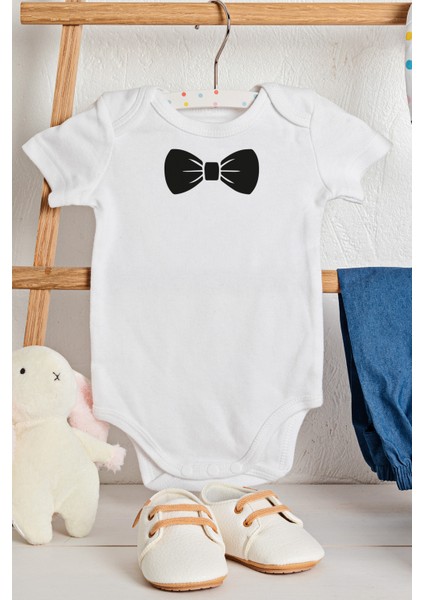 Papyon Baskılı Bebek Alttan Çıtçıtlı Yazılı Body Zıbın - Beyaz