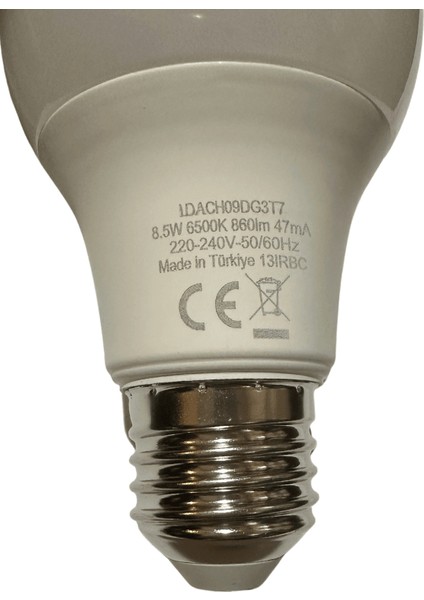 8.5W (60W) 6500K (Beyaz Işık) E27 Duylu LED Ampul