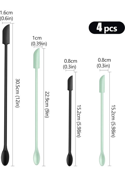 Adet Silikon Spatula Seti Mini Kavanoz Kazıyıcı Küçük Silikon Spatula Makyaj Spatula Mini Spatula Losyon Karıştırıcı Gıda Şişelerinden Alın Güzellik Ürünleri (Mizaç Renkleri) (Yurt Dışından)