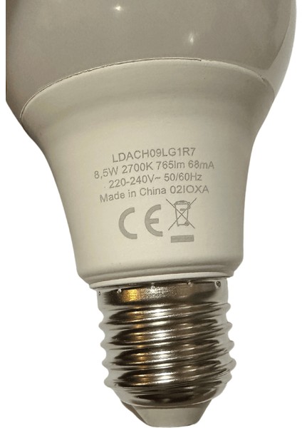 8.5W (60W) 2700K (Sarı Işık) E27 Duylu LED Ampul (4 Adet)