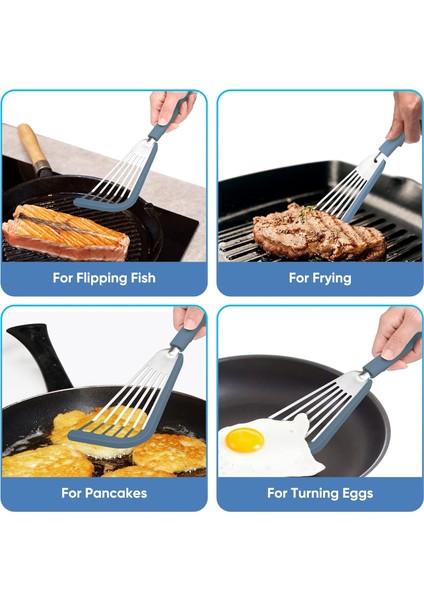 Yapışmaz Balık Spatula, Ince Oluklu Spatulalar Yapışmaz Tencere Için Turner Silikon Balık Spatulaları, Yüksek Isıya Dayanıklı Bpa Içermeyen Pişirme Gereçleri, Balık, Yumurta, Krep (Yurt Dışından) modelleri