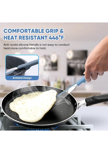 Yapışmaz Balık Spatula, Ince Oluklu Spatulalar Yapışmaz Tencere Için Turner Silikon Balık Spatulaları, Yüksek Isıya Dayanıklı Bpa Içermeyen Pişirme Gereçleri, Balık, Yumurta, Krep (Yurt Dışından) fırsatları