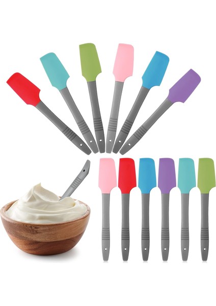 12 Adet Mini Silikon Spatula Kauçuk Küçük Silikon Kazıyıcı Isıya Dayanıklı Yapışmaz Esnek Mutfak Spatula Islak Evcil Hayvan Maması Kavanoz Pişirme Pişirme Buzlanma Karıştırma Aracı (Yurt Dışından)
