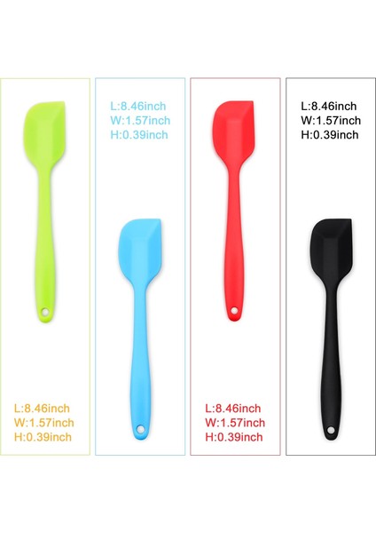 4 Parçalı Silikon Spatula, Paslanmaz Çelik Çekirdekli, Isıya Dayanıklı Yapışmaz Kauçuk Spatula (Yurt Dışından) fırsatları