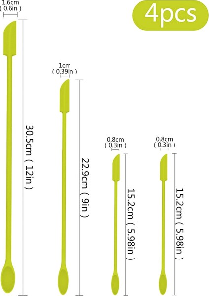 4 Adet Silikon Spatula Seti Mini Kavanoz Kazıyıcı Küçük Silikon Spatula Makyaj Spatula Mini Spatula Losyon Karıştırıcı Gıda Şişelerinden Alın Güzellik Ürünleri (Yeşil) (Yurt Dışından) fiyatları