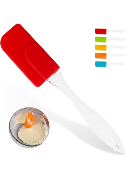 Silikon Spatula, Yumurta, Pişirme, Fırınlama ve Karıştırma Için Yapışmaz Isıya Dayanıklı Kauçuk Çevirmeli Spatula (Kırmızı) (Yurt Dışından)