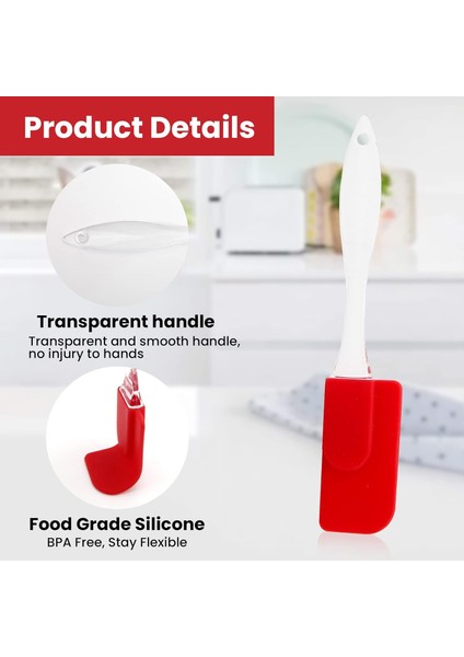 Silikon Spatula, Yumurta, Pişirme, Fırınlama ve Karıştırma Için Yapışmaz Isıya Dayanıklı Kauçuk Çevirmeli Spatula (Kırmızı) (Yurt Dışından) modelleri