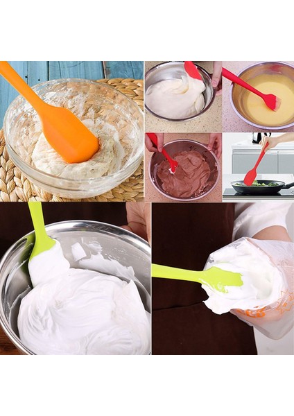 Silikon Spatula Seti, Kauçuk Kaşık Spatula Isıya Dayanıklı Kaşık Tek Parça Tasarım Dikişsiz Spatula Yapışmaz Kazıyıcılar Pişirme Karıştırma Aleti (Yeşil) (Yurt Dışından)
