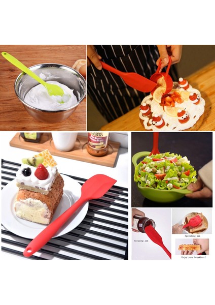 Silikon Spatula Seti, Kauçuk Kaşık Spatula Isıya Dayanıklı Kaşık Tek Parça Tasarım Dikişsiz Spatula Yapışmaz Kazıyıcılar Pişirme Karıştırma Aleti (Yeşil) (Yurt Dışından) modelleri
