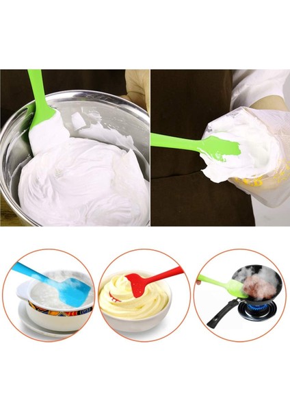 Silikon Spatula Seti, Kauçuk Kaşık Spatula Isıya Dayanıklı Kaşık Tek Parça Tasarım Dikişsiz Spatula Yapışmaz Kazıyıcılar Pişirme Karıştırma Aleti (Yeşil) (Yurt Dışından) fırsatları