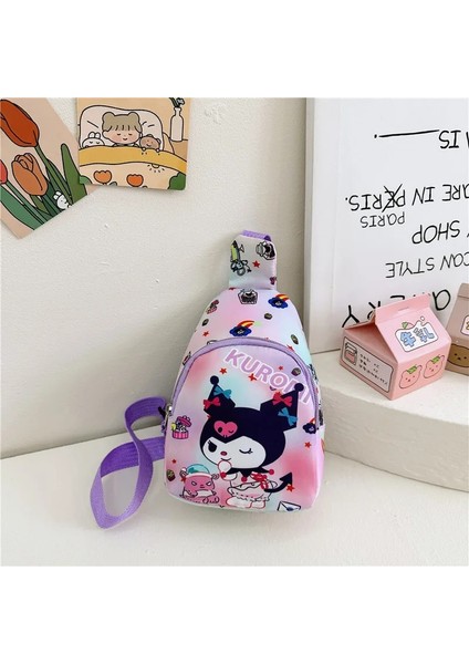 Sanrio Hello Kitty Çocuk Göğüs Çantası 2023 Kuromi Sevimli Bozuk Para Cüzdanı Omuz Çantası Erkek Kız Çapraz Vücut Çanta Moda Askılı Çanta (Yurt Dışından)