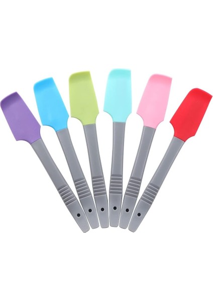 6'lı Silikon Spatula Seti, Isıya Dayanıklı Pişirme Spatulaları Mutfak Pişirme Pişirme Buzlanma ve Karıştırma Için Kavisli Küçük Kazıyıcı Spatula (Çok Renkli) (Yurt Dışından)