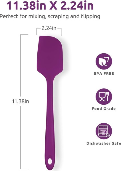 Isıya Dayanıklı Silikon Büyük Spatula: 600°F Yüksek Isıya Dayanıklı 11.38 Inç Silikon Karıştırma Karıştırma Pişirme Kazıma Pişirme Kabı Kazıyıcı Mutfak Için Dikişsiz Yayıcı Yapışma (Yurt Dışından)