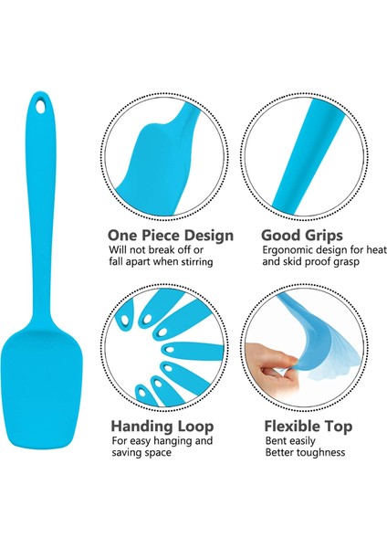 Adet Silikon Spatula, Mavi Silikon Kauçuk Spatula Seti, 450℉ Isıya Dayanıklı Pişirme Gereçleri Pişirme Pişirme Karıştırma Dekorasyon, Esnek ve Kusursuz Tasarım, Yapışmaz ve Bulaşık (Yurt Dışından) fiyatları