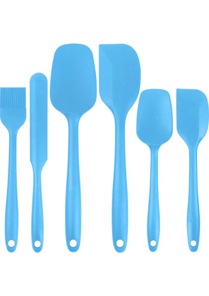 Pişirme, Fırınlama, Gıdaya Uygun Kauçuk Spatula Yüksek Isıya Dayanıklı Yapışmaz Tava, Bulaşık Makinesinde Yıkanabilir, Mavi Için 6'lı Silikon Spatula Seti (Yurt Dışından)