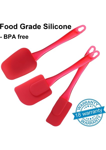 Silikon Spatula Seti - 3 Parça Spatula Silikon Isıya Dayanıklı Yapışmaz Kauçuk Spatula Seti Pişirme, Karıştırma Için Mutfak Gereçleri Kızartma Için Esnek Spatulalar - Yeşil Spatula (Yurt Dışından)