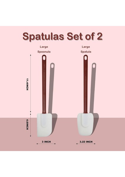 Silikon Spatulalar Isıya Dayanıklı, Ağır Hizmet Tipi Kauçuk Spatulalar Silikon Ticari, Mutfak Kullanımı Için Ticari Silikon Spatula Seti, Silikon Pişirme Gereçleri 2'li Setler (13, (Yurt Dışından)