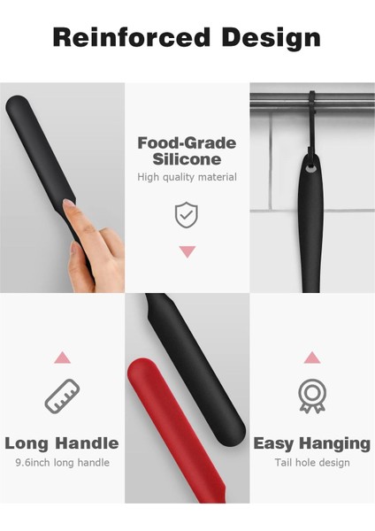 Kavanoz Spatula, Mayo Kavanozunun Dibi Için Uzun Saplı Silikon Kavanoz Spatula Kazıyıcı, Soğuk Kırbaç, Fıstık Ezmesi, Çeşniler (Siyah/kırmızı) (Yurt Dışından) fiyatları
