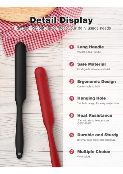 Kavanoz Spatula, Mayo Kavanozunun Dibi Için Uzun Saplı Silikon Kavanoz Spatula Kazıyıcı, Soğuk Kırbaç, Fıstık Ezmesi, Çeşniler (Siyah/kırmızı) (Yurt Dışından) fırsatları