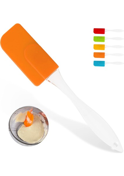 Silikon Spatula, Yumurta, Pişirme, Pişirme ve Karıştırma Için Yapışmaz Isıya Dayanıklı Kauçuk Çevirme Spatula (Turuncu) (Yurt Dışından)