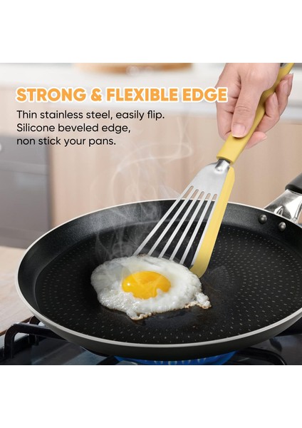 Yapışmaz Balık Spatula, Ince Oluklu Spatulalar Yapışmaz Tencere Için Turner Silikon Balık Spatulaları, Yüksek Isıya Dayanıklı Bpa Içermeyen Pişirme Gereçleri, Balık, Yumurta, Krep (Yurt Dışından) fiyatları