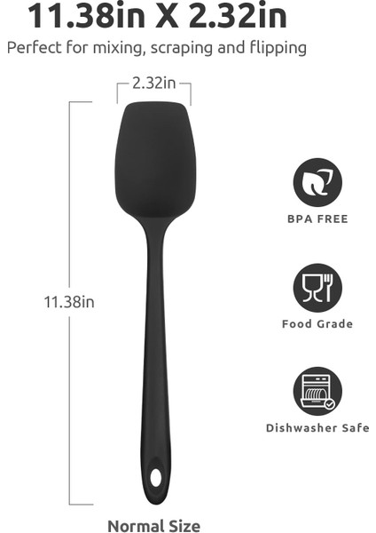Isıya Dayanıklı Silikon Kaşık Spatula: 600°F Yüksek Isı Esnek 11.38 Inç Silikon Karıştırma Karıştırma Pişirme Kazıma Pişirme Kasesi Kazıyıcı Mutfak Için Dikişsiz Yayıcı Yapışmaz Te (Yurt Dışından) fiyatları