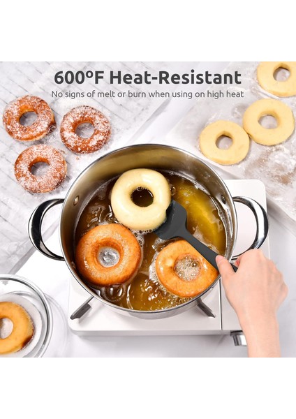 Isıya Dayanıklı Silikon Kaşık Spatula: 600°F Yüksek Isı Esnek 11.38 Inç Silikon Karıştırma Karıştırma Pişirme Kazıma Pişirme Kasesi Kazıyıcı Mutfak Için Dikişsiz Yayıcı Yapışmaz Te (Yurt Dışından) modelleri