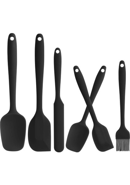 Isıya Dayanıklı Silikon Spatula Seti, Yapışmaz Premium Mutfak Pişirme, Pişirme, Karıştırma Aletleri, Bpa Içermez (Siyah) (Yurt Dışından)