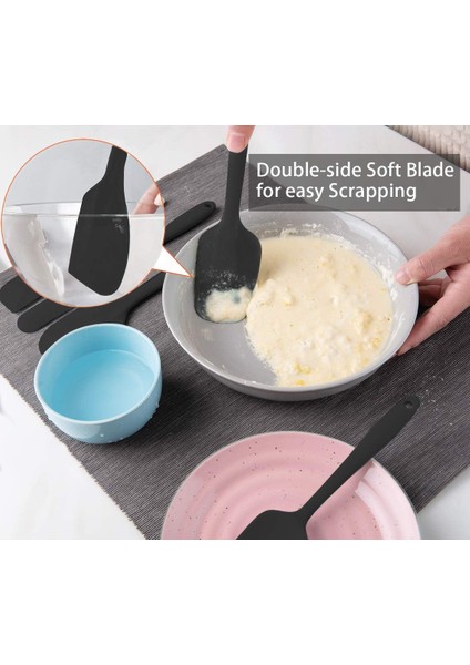 Isıya Dayanıklı Silikon Spatula Seti, Yapışmaz Premium Mutfak Pişirme, Pişirme, Karıştırma Aletleri, Bpa Içermez (Siyah) (Yurt Dışından) modelleri