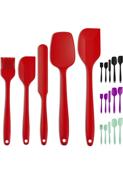Silikon Spatula Seti, Yapışmaz Pişirme ve Fırınlama Için Isıya Dayanıklı Mutfak Spatulaları, Dikişsiz Tek Parça Tasarım, Esnek Spatula, Bulaşık Makinesinde Yıkanabilir, 5'li Kauçuk (Yurt Dışından)